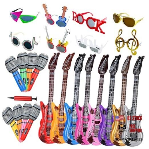 Large Rock Star Funny Sunglasses Set, Rock and Roll Party Funny Music