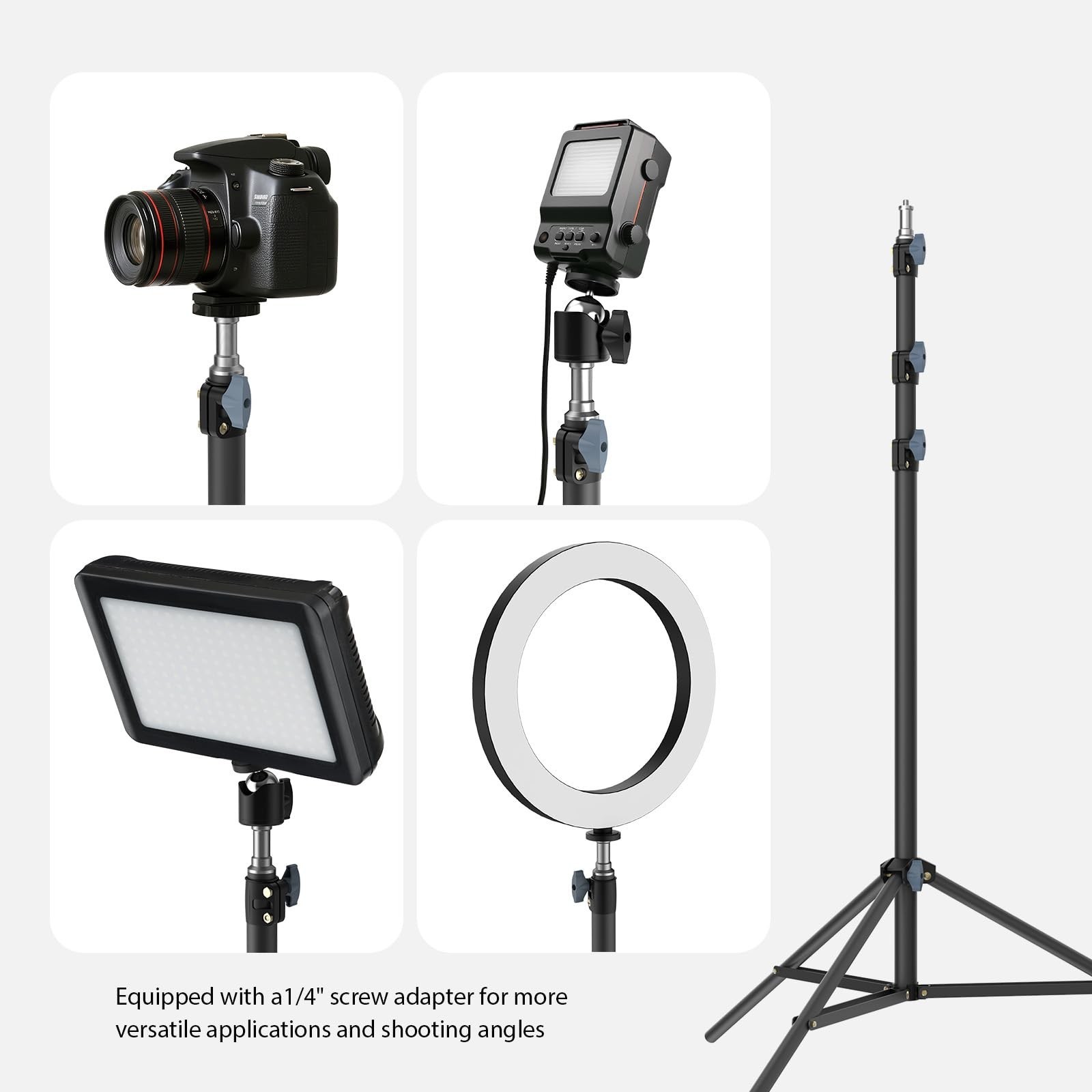 Photography Light Stands 118″/10ft/300 cm: LEORFI Heavy Duty Light Tripod Sta…