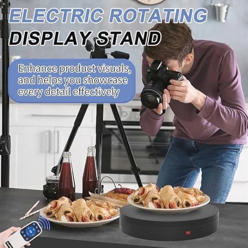 Motorized 360° Rotating Display Turntable – Remote Control, Speed Adjustable, 12