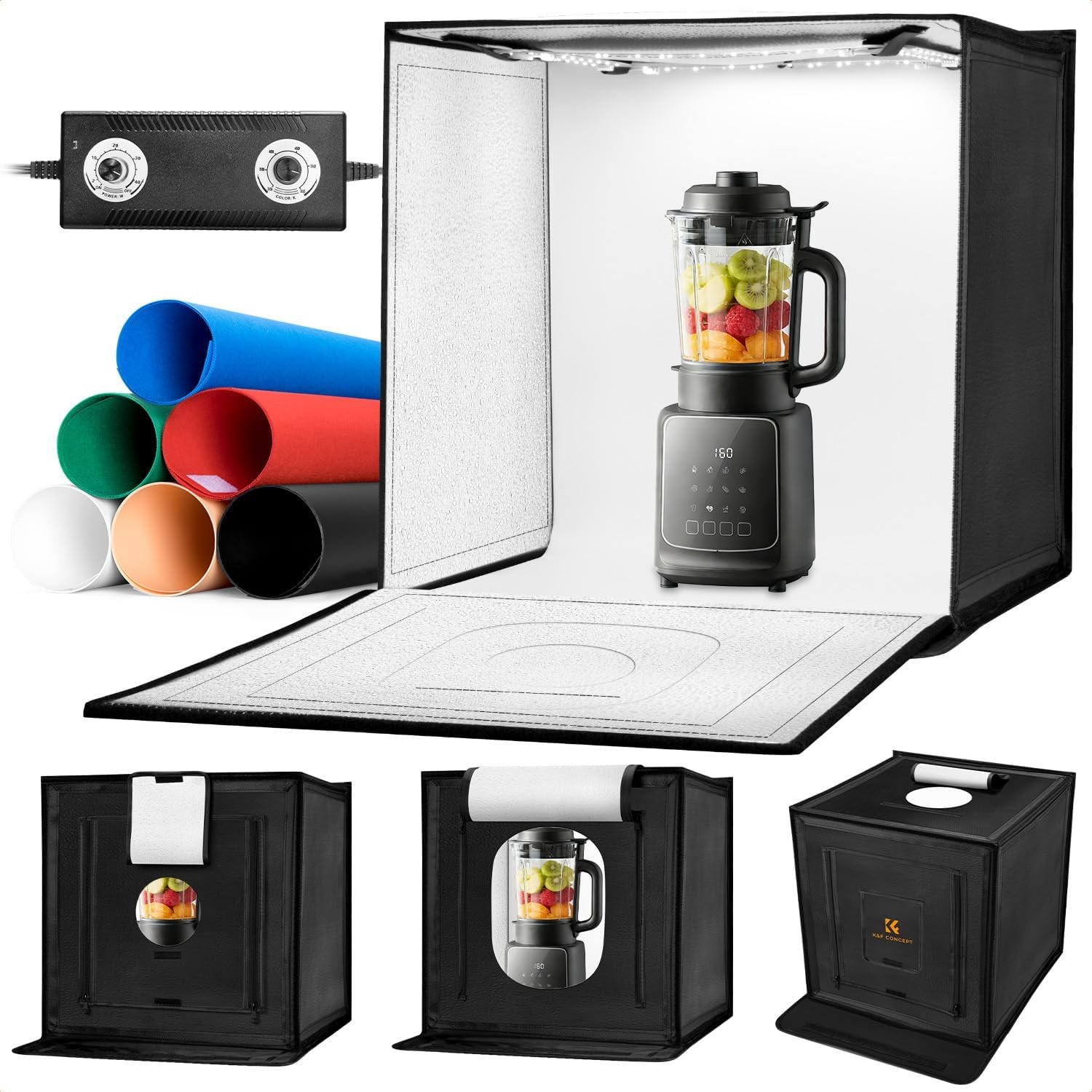 K&F CONCEPT 50x50cm Photo Studio Light Box 40W LED Photography Tent for Shoes US