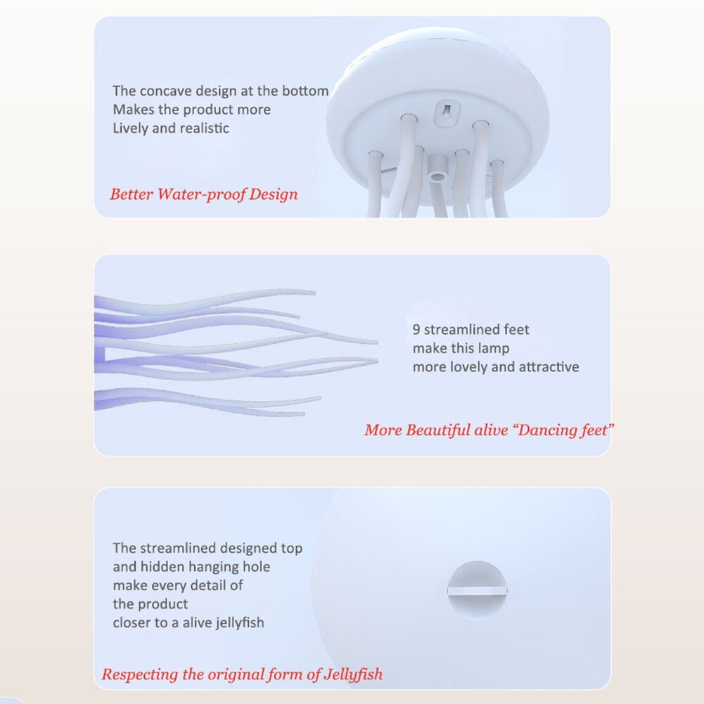 Colorful Voice Controlled For Jellyfish Decor Light Easily Rechargeable Design