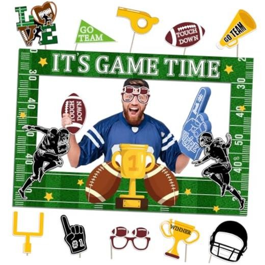 Football Photo Booth Props Game Day Decorations Football Touchdown It’s Game